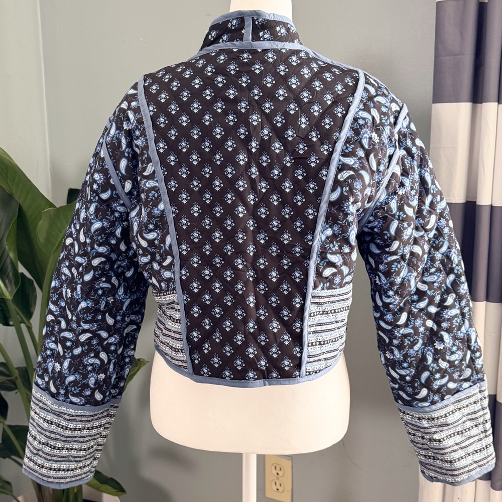 Reversible Quilted Patchwork Cropped Jacket Pink … - image 5